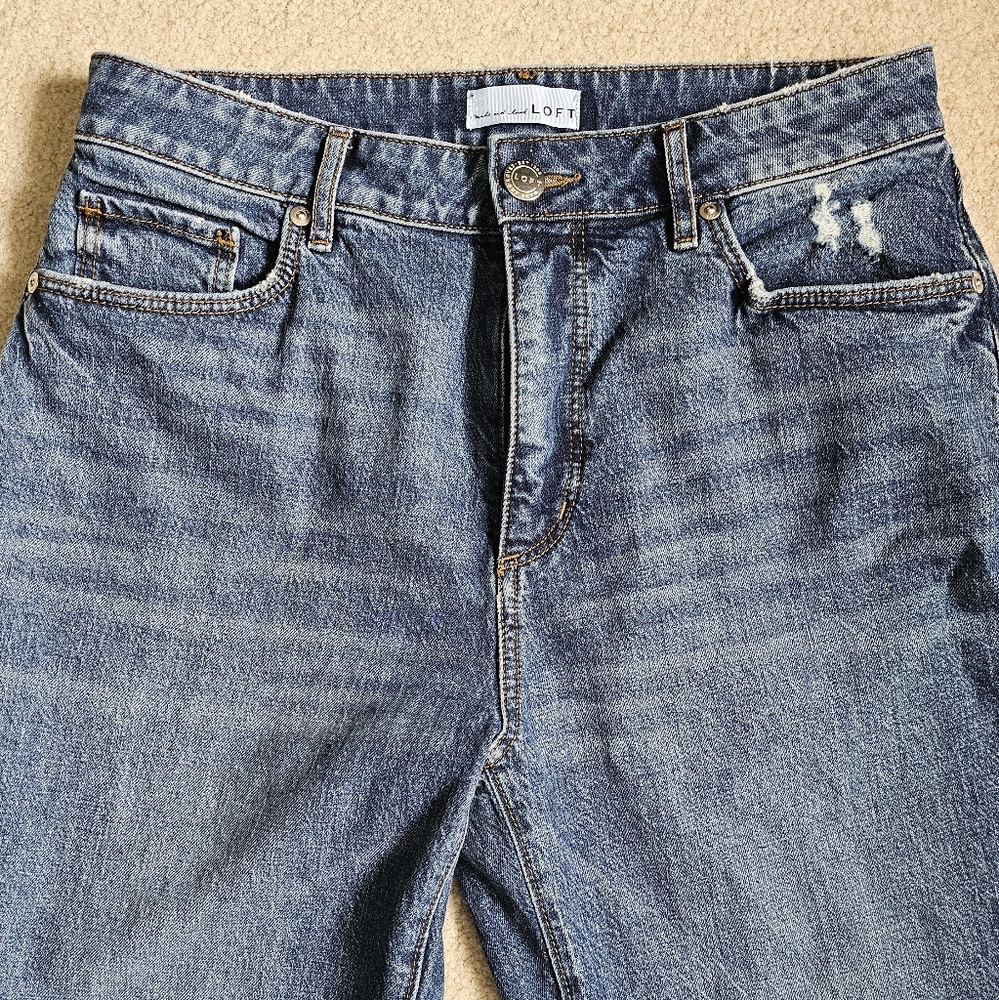 LOFT Jeans, Curvy High Waist Straight Crop Jeans, Raw Hem, Size 6, Never worn